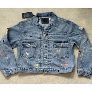 Levi's Type ll Japanese Denim Trucker Jacket Womens XL Embroidered
